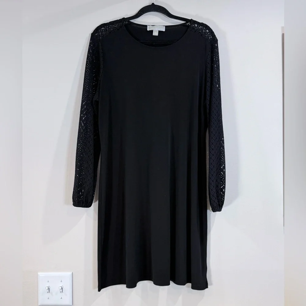 🔥Michael Kors Women’s Black Long-Sleeve Dress Size XL EC🔥